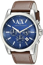 A/X Armani Exchange Outer Banks Chronograph Leather Watch